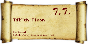Tóth Timon névjegykártya
